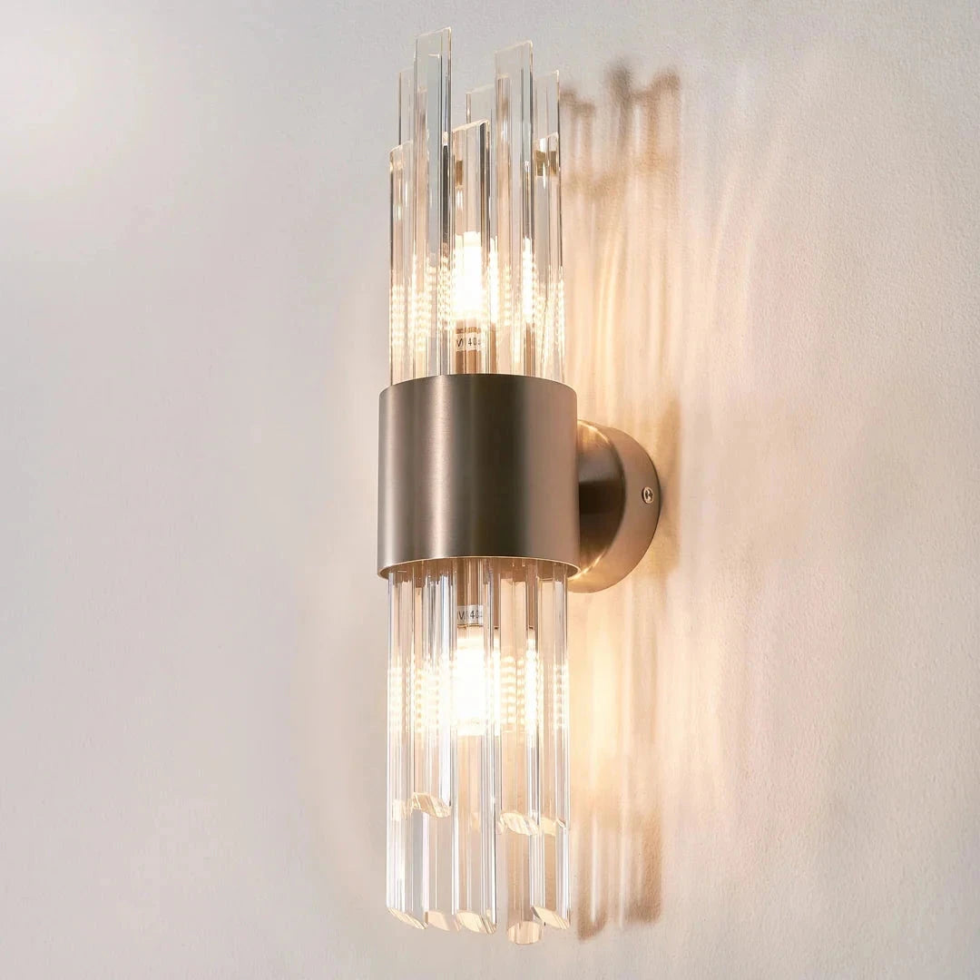 Eilish Wall Lamp – Brushed Bronze & Glass Rods