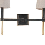 Libra Interiors Stella Wall Light – Gilded Oak & Brushed Satin
