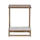 Libra Interiors Alicia Two Tier Side Table – Smoked Glass & Banswara Marble