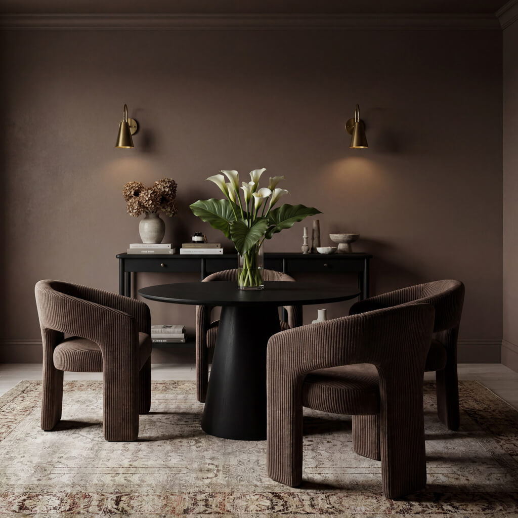 Alba Upholstered Dining Chair – Cocoa Textured Cord