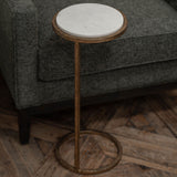 Libra Interiors Iota Accent Table – White Banswara Marble
