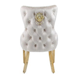 Kensington Dining Chair – Cream Velvet & Gold – Set of 2