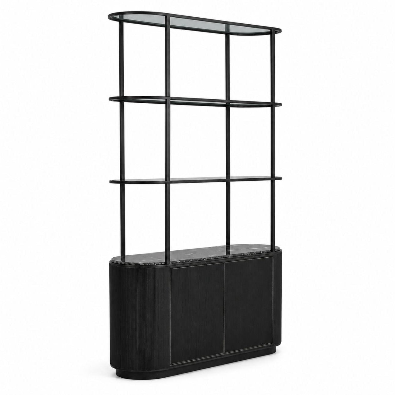 Belvedere Shelving Unit with Storage – Aged Black