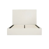 Savanna Velvet Channelled Ottoman Bed – Cream