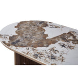 Isabella 200cm Dining Table – Walnut & Pandora Stone Top
