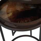Libra Interiors Golden Burst Side Tray Tables – Set of 2