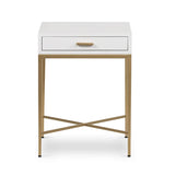 D.I Designs Berkeley Bedside Table – White & Gold