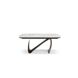 Lusso 180–260cm Extending Dining Table – Sunset Statuario & Brushed Brass