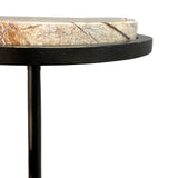 Libra Interiors Marco Accent Table – Forest Brown Marble