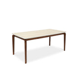 Ronda 120cm Dining Table – Walnut & Travertine