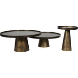Libra Interiors Sandbanks Nesting Coffee Tables – Rustic Antique Gold – Set of 2