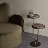 Libra Interiors Marco Accent Table – Dark Emperador Marble