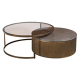 Libra Interiors Belvedere Nesting Coffee Tables – Royal Gold – Set of 2
