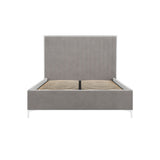 Fairmont Velvet Channelled Bed – Mink Grey with Silver Border