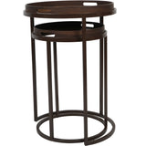Libra Interiors Golden Burst Side Tray Tables – Set of 2