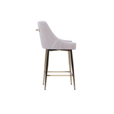 Milano Upholstered Bar Stool – Ivory Velvet & Gold