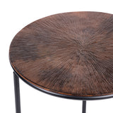 Libra Interiors Tambora Nesting Side Tables – Rustic Copper – Set of 3