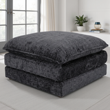 Selina Footstool – Black Chenille