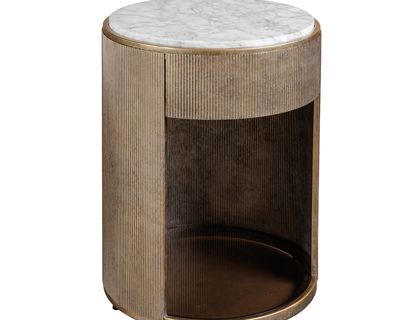 Libra Interiors Belvedere Bedside Table - Aged Gold
