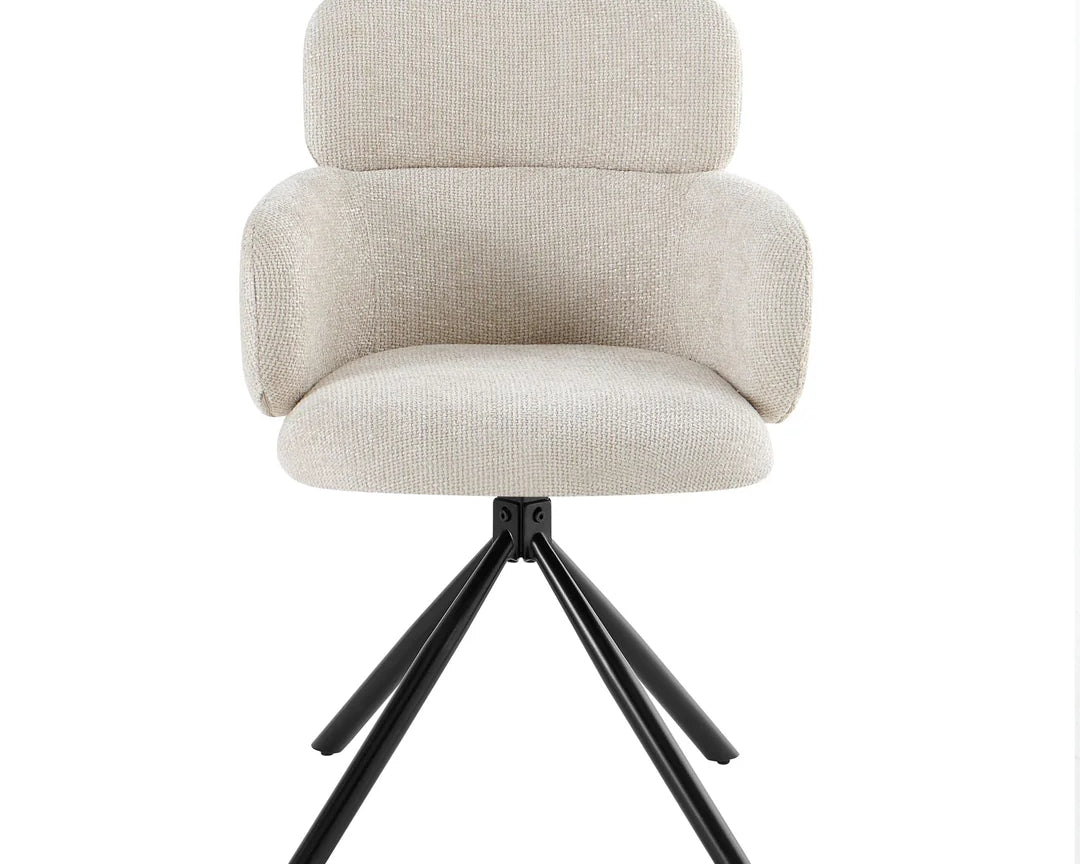 Tuscany 360 Swivel Dining Chair – Beige – Set of 2