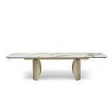 Palazzo Extending Dining Table – Matt White & Earth Vein Italian Ceramic