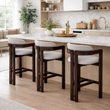 Clara Bar Stool – Walnut & Oatmeal Boucle