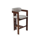 Clara Bar Stool – Walnut & Oatmeal Boucle