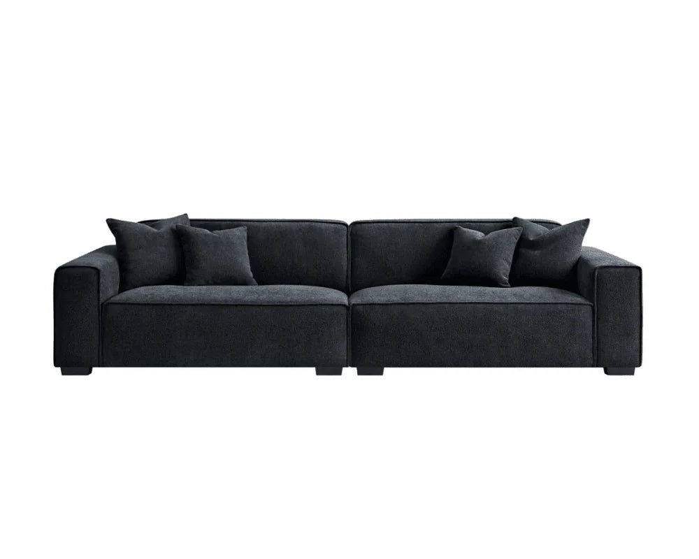 Dakota 4 Seater Chaise Sofa – Midnight Boucle