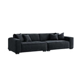 Dakota 4 Seater Chaise Sofa – Midnight Boucle