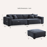 Dakota 4 Seater Chaise Sofa – Midnight Boucle