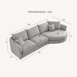 Rubin Chaise Corner Sofa – Pebble Boucle
