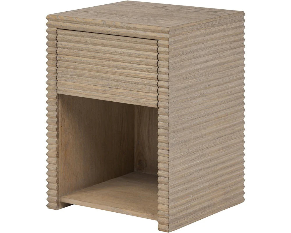 D.I Designs Wickham Bedside Table – Oak Ribbed One Drawer