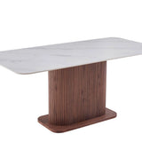 Elanora Dining Table – 180cm Sintered Stone Walnut White
