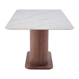 Elanora Dining Table – 180cm Sintered Stone Walnut White