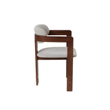 Clara Dining Chair – Walnut & Oatmeal Boucle - Set of 2