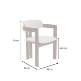 Clara Dining Chair – Walnut & Oatmeal Boucle - Set of 2