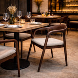 Tess Dining Chair – Walnut & Oatmeal Boucle - Set of 2