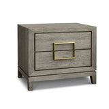 Berkeley Designs Lucca Bedside Table – Grey Oak & Brass