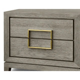Berkeley Designs Lucca Bedside Table – Grey Oak & Brass