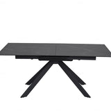 Rossa Ceramic Dining Table – Matt Black Ceramic with White Vein – 180–225cm