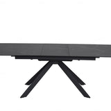 Rossa Ceramic Dining Table – Matt Black Ceramic with White Vein – 180–225cm