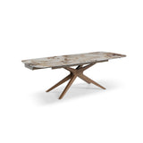 Serene Extending Dining Table – Walnut & Ceramic – 160–240cm