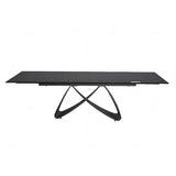 Serenti Extending Dining Table – Black & Sunset Gold Vein Ceramic – 180–260cm