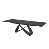 Serenti Extending Dining Table – Black & Sunset Gold Vein Ceramic – 180–260cm
