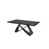 Serenti Extending Dining Table – Black & Sunset Gold Vein Ceramic – 180–260cm