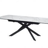 Cosma Extending Dining Table – White & Sunset Cloud Ceramic – 180–230cm