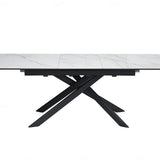 Cosma Extending Dining Table – White & Sunset Cloud Ceramic – 180–230cm