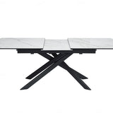 Cosma Extending Dining Table – White & Sunset Cloud Ceramic – 180–230cm