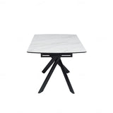 Cosma Extending Dining Table – White & Sunset Cloud Ceramic – 180–230cm