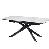 Cosma Extending Dining Table – White & Sunset Cloud Ceramic – 180–230cm